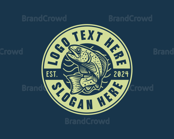 Trout Fish Seafood Logo