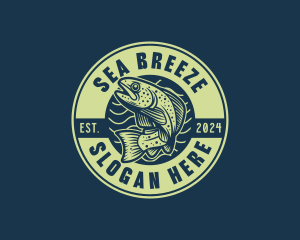 Trout Fish Seafood logo design