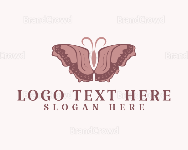 Woman Butterfly Wings Logo