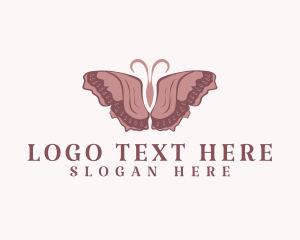Relaxation - Woman Butterfly Wings logo design