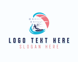 Skimboarding - Kitesurfing Athletic Watersports logo design