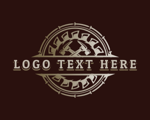 Sawmill - Sawmill Hammer Carpentry logo design