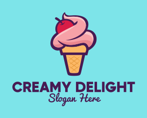 Yogurt - Cherry Ice Cream logo design