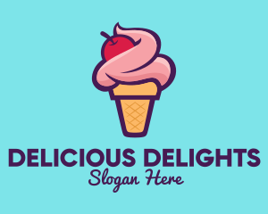 Cherry Ice Cream logo design