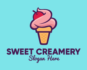 Cherry Ice Cream logo design