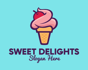 Cherry Ice Cream logo design