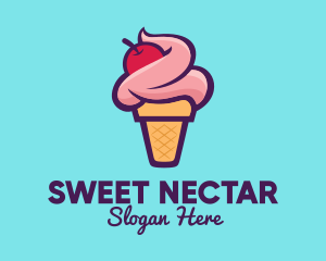 Cherry Ice Cream logo design