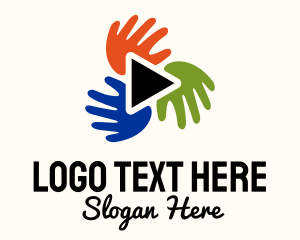 Online Class - Hands Play Craft Tutorial logo design