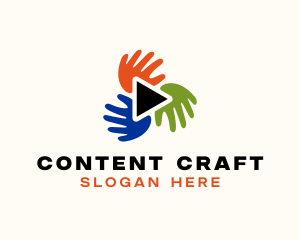 Hands Play Craft Tutorial logo design