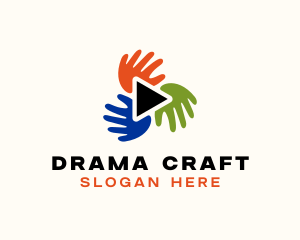 Hands Play Craft Tutorial logo design