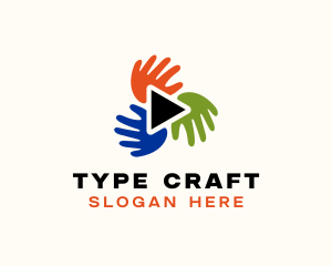 Hands Play Craft Tutorial logo design