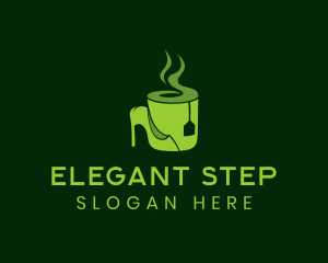 Heel - Green Tea Shoe Cafe logo design