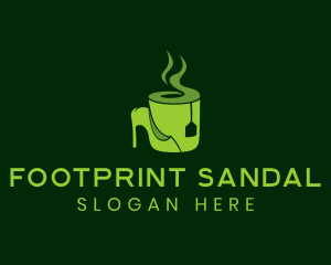 Sandal - Green Tea Shoe Cafe logo design