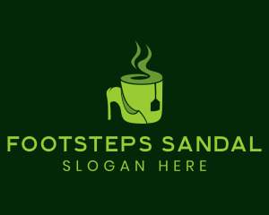 Sandal - Green Tea Shoe Cafe logo design