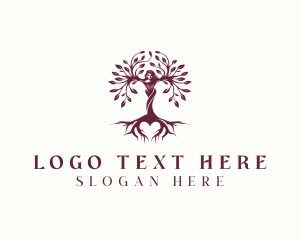 Organic - Environmental Woman Tree Planting logo design