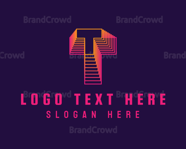 Gradient Static Letter T Logo