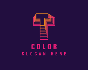 Data - Gradient Static Letter T logo design