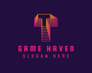 Gaming - Gradient Static Letter T logo design