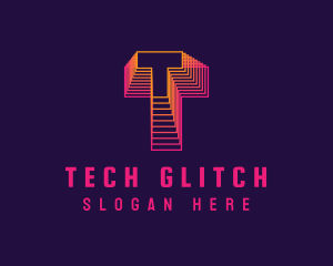 Gradient Static Letter T logo design