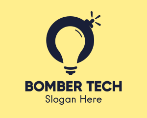 Bomber - Light Bulb Bomb logo design