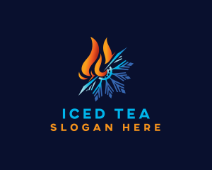 Fire Ice Snowflake logo design