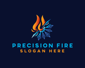 Fire Ice Snowflake logo design