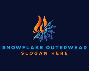 Fire Ice Snowflake logo design