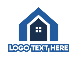 Rent - Blue Shape House logo design