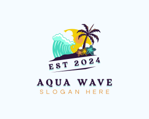 Beach Island Wave logo design