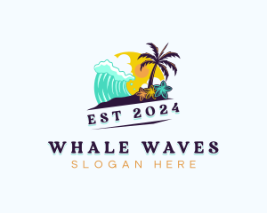 Beach Island Wave logo design