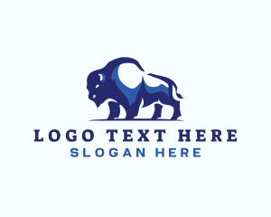 Usa - Bison Bull Wildlife logo design