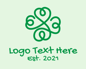 Irish - Shamrock Heart Scribble logo design