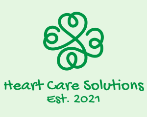 Shamrock Heart Scribble logo design