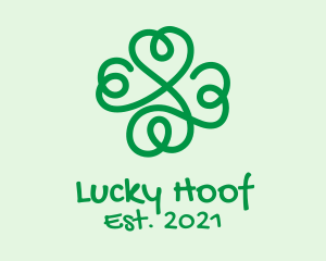 Shamrock Heart Scribble logo design