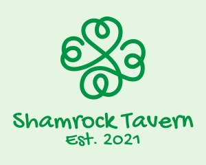 Shamrock Heart Scribble logo design