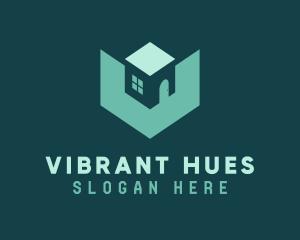 House Cube Letter V logo design