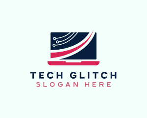 Laptop Tech Cybersecurity logo design