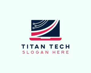 Laptop Tech Cybersecurity logo design