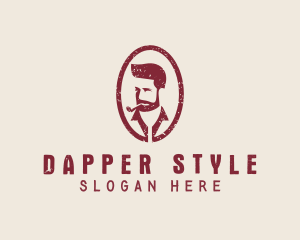 Dapper - Hipster Smoking Pipe Man logo design