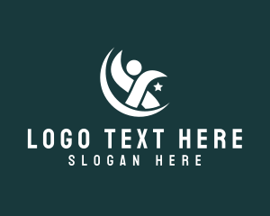 Support - Star Volunteer Person logo design