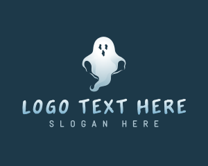 Haunted - Spooky Scary Ghost logo design