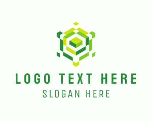 Web - Puzzle Cube Hexagon logo design