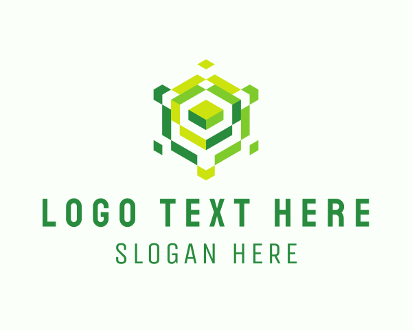 Hex - Puzzle Cube Hexagon logo design