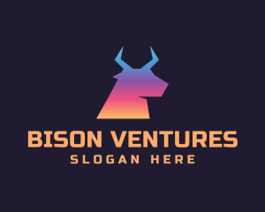 Gradient Bull Ox logo design