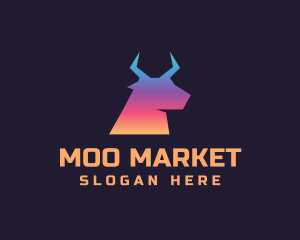 Bovine - Gradient Bull Ox logo design