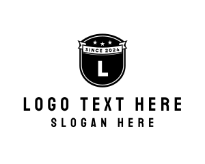 Black And White - Sports Shield Banner logo design