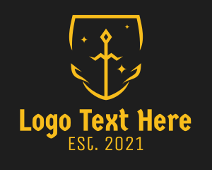 Medieval - Golden Knight Badge logo design