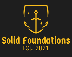 Battlesuit - Golden Knight Badge logo design