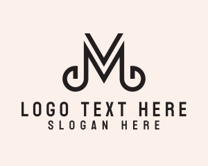 Barbershop - Interior Design Letter M logo design