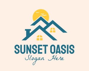 Sunset Subdivision House logo design